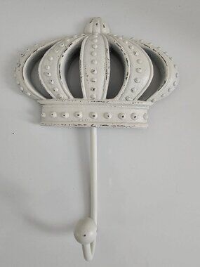 Crown wall hook, light cream colored